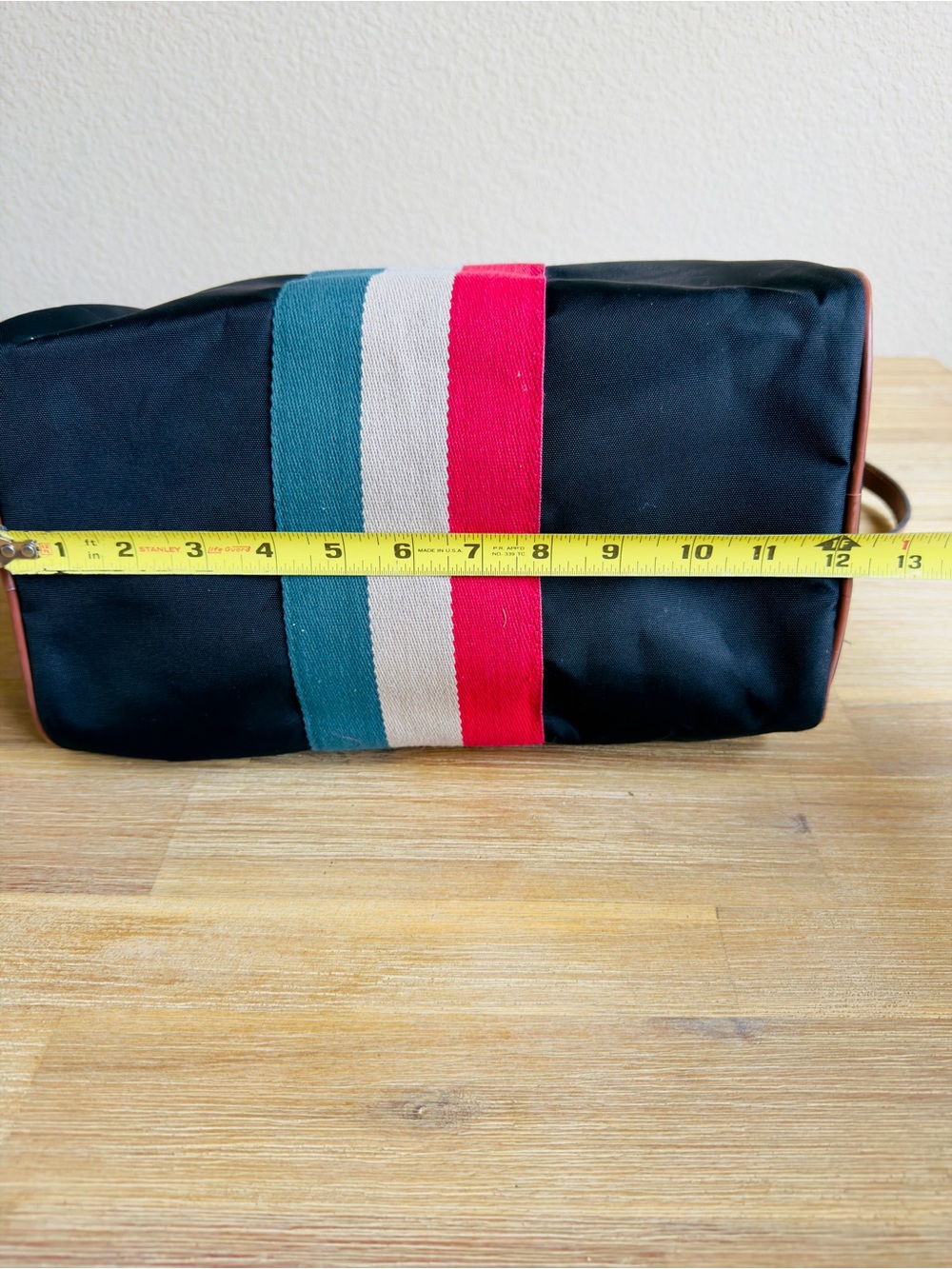 Vintage Lark Travel Purse Carry On Bag Leather Double Handles Shoulder Strap - Picture 12 of 16
